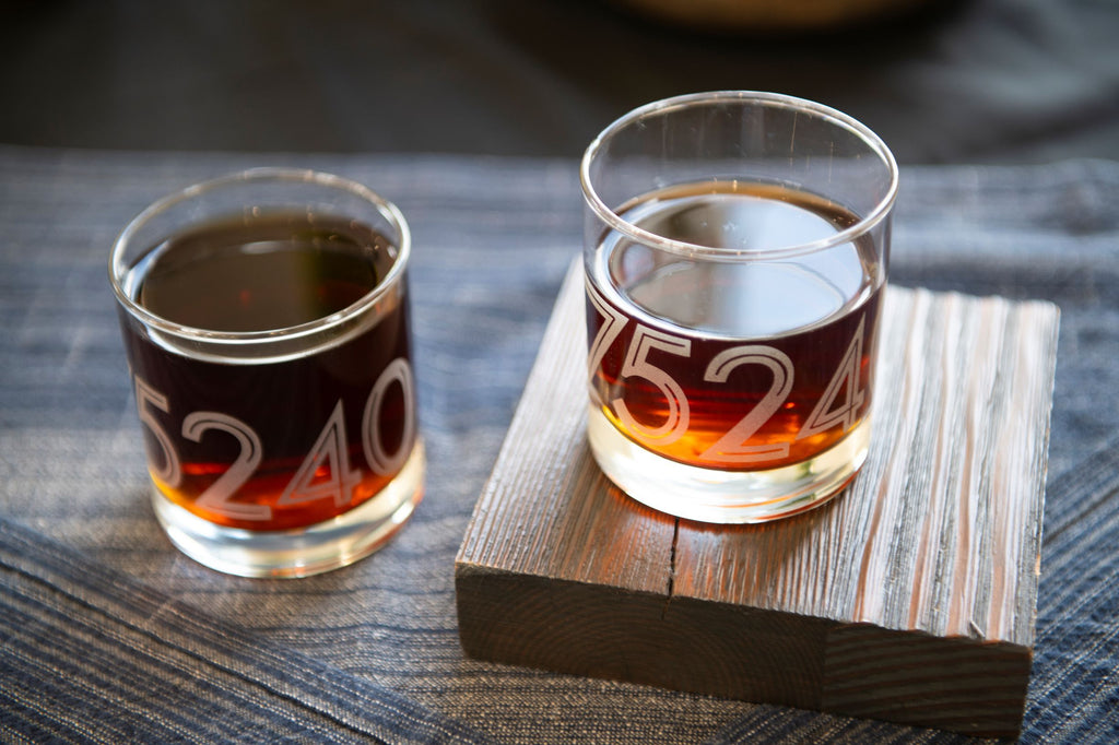 Inline Numbers ( Zip Code,  Area Code, House Numbers) Customized Etched Whiskey Glasses - Monster Dance Designs