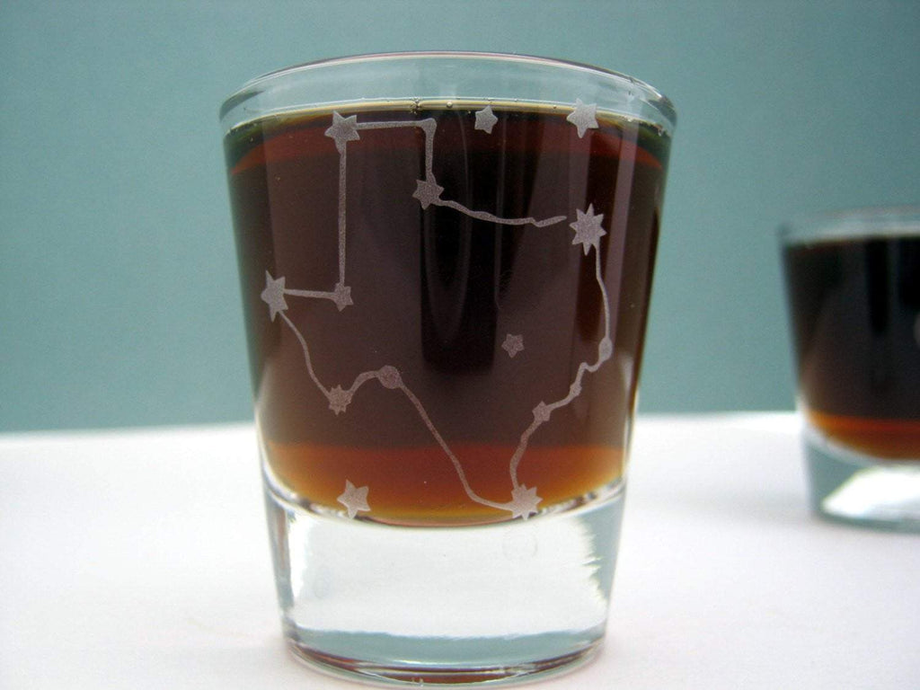 Texas State Map | Etched Shot Glass - Monster Dance Designs